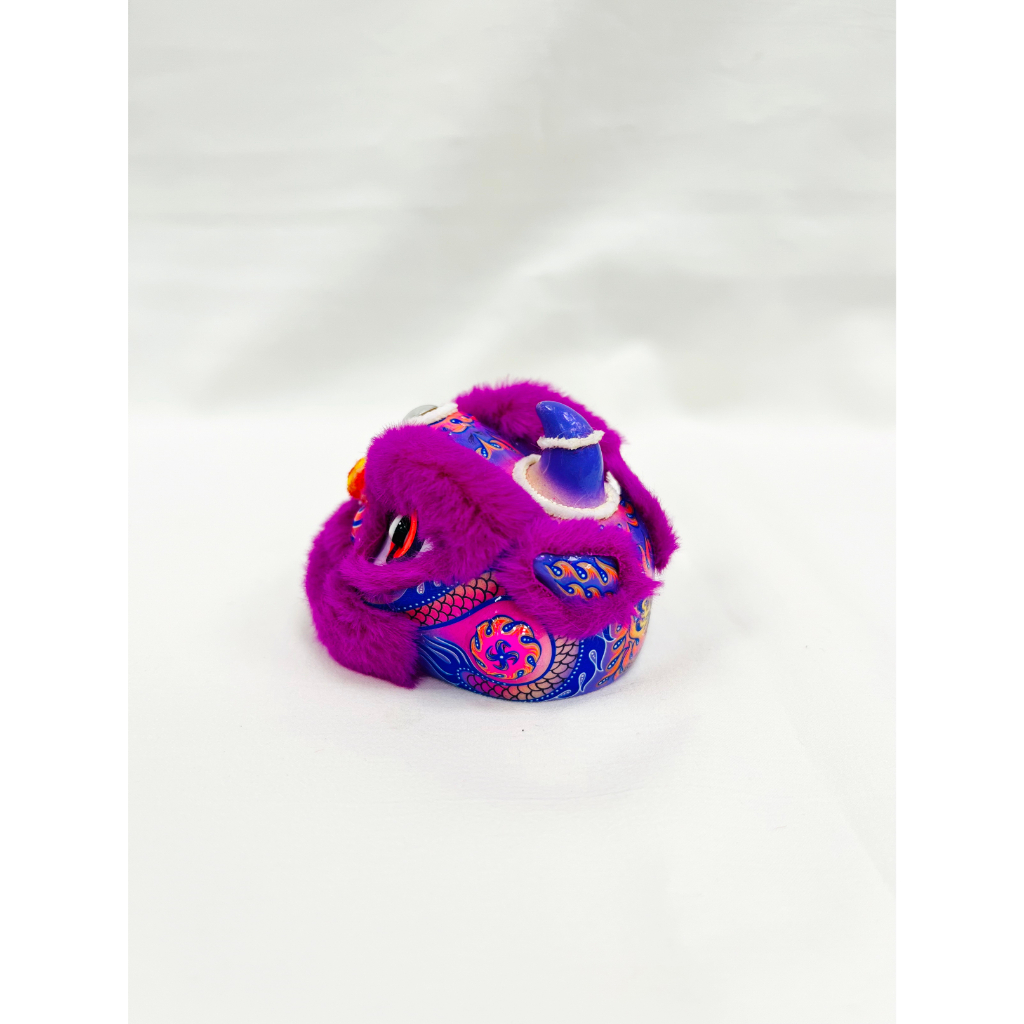 龙纹紫色 Tượng Sư Tử Bằng Nhựa Resin Thủ Công Dùng Trang Trí Xe Hơi Năm Mới