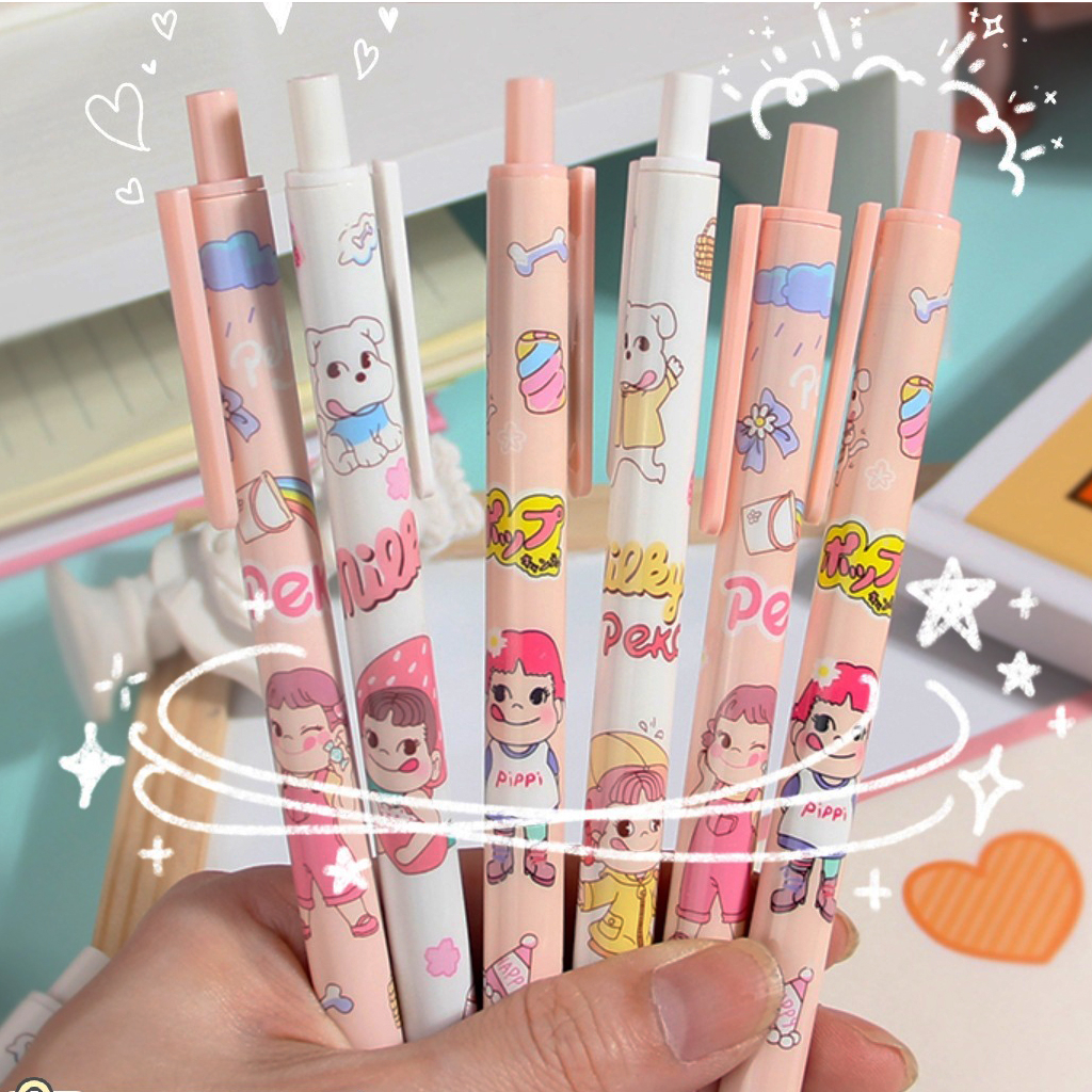 Bút Bi Ngòi 0.5mm Họa Tiết Hoạt Hình Dễ Thương Cho Bé Gái