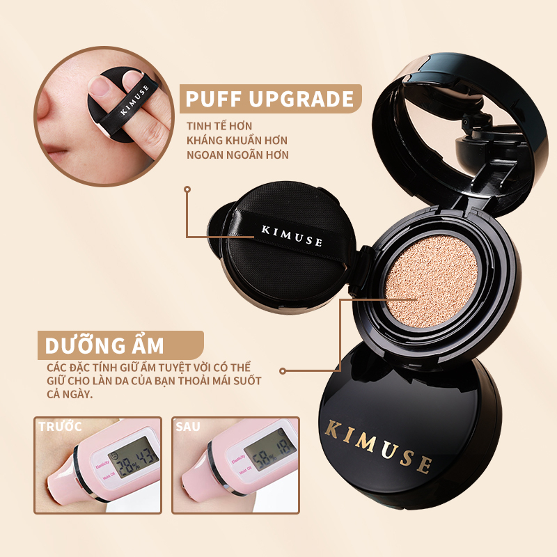 Kem Nền BB KIMUSE Air Cushion Lâu Trôi Chống Thấm Nước Làm Sáng Da Che Khuyết Điểm