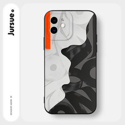 Ốp lưng JURSUE mềm chống bẩn hình độc lạ ngầu nam đen Cho iPhone 17 16 15 14 13 12 11 Pro Max SE 2020 X XR XS ip 8 7 Plus Y3404
