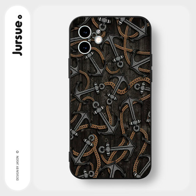 Ốp lưng JURSUE mềm chống bẩn hình độc lạ ngầu nam đen Cho iPhone 17 16 15 14 13 12 11 Pro Max SE 2020 X XR XS ip 8 7 Plus Y3394