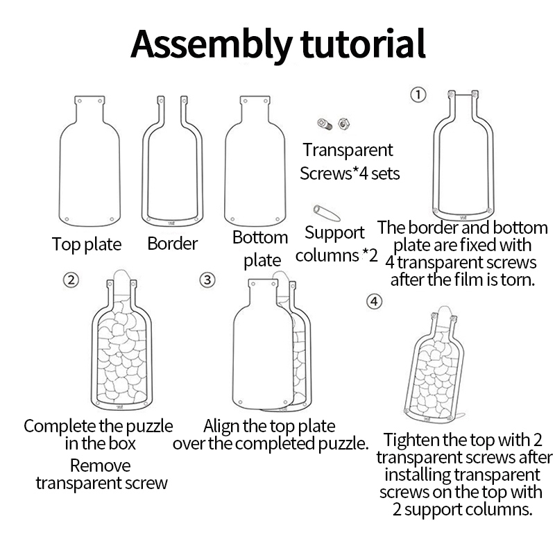 Đồ Chơi Xếp Hình DIY Thú Cưng Trong Chai Sanrio Bằng Acrylic Để Bàn Trang Trí Sinh Nhật Tốt Nhất