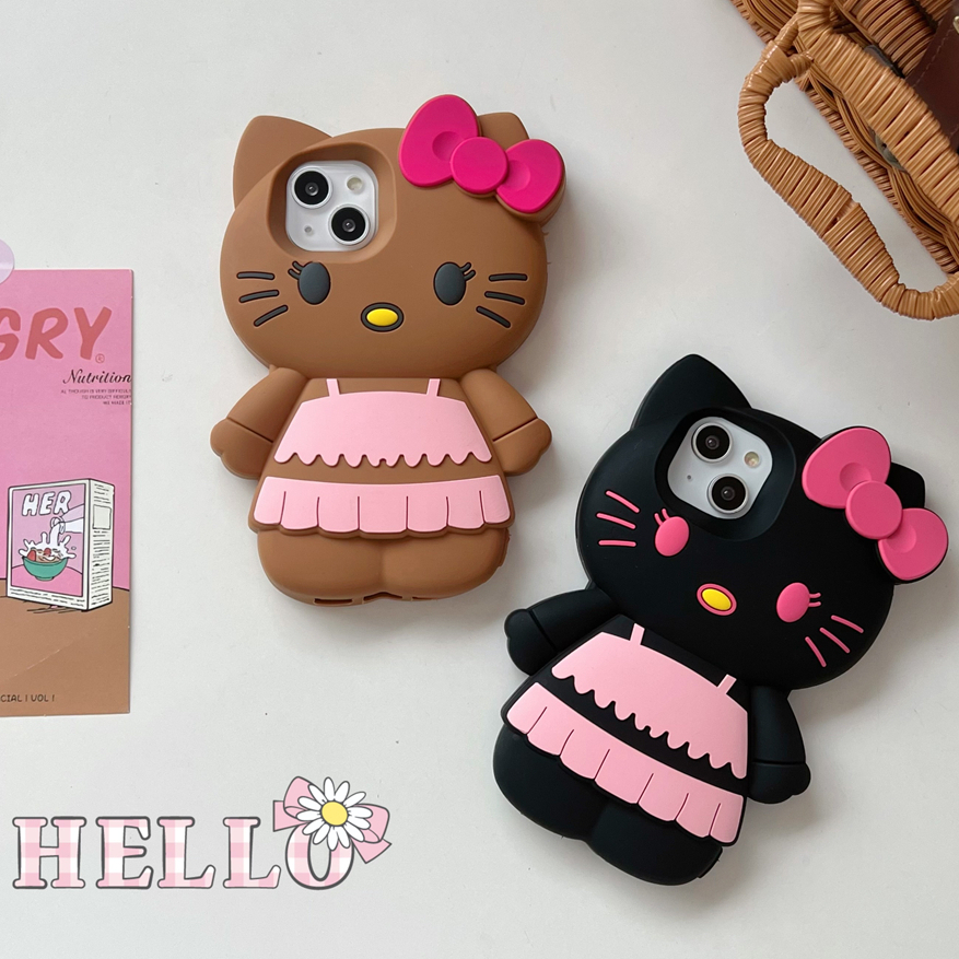 Ốp Điện Thoại Silicone In Hình Mèo kitty Mặc Đồ Bơi Cho iPhone 14ProMax 13 iPhone11 12Promax