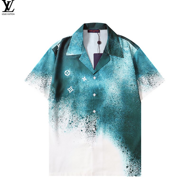 Áo Sơ Mi Louis Vuitton Tay Ngắn Chất Liệu cotton In Hoạ Tiết Đơn Giản Trẻ Trung