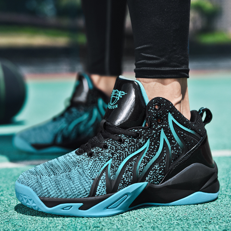 Giày Thể Thao Bóng Rổ Cổ Cao Phối Lưới Thoáng Khí Chống Trượt Cỡ Lớn 36-48 Thời Trang Cho Nam Và Nữ