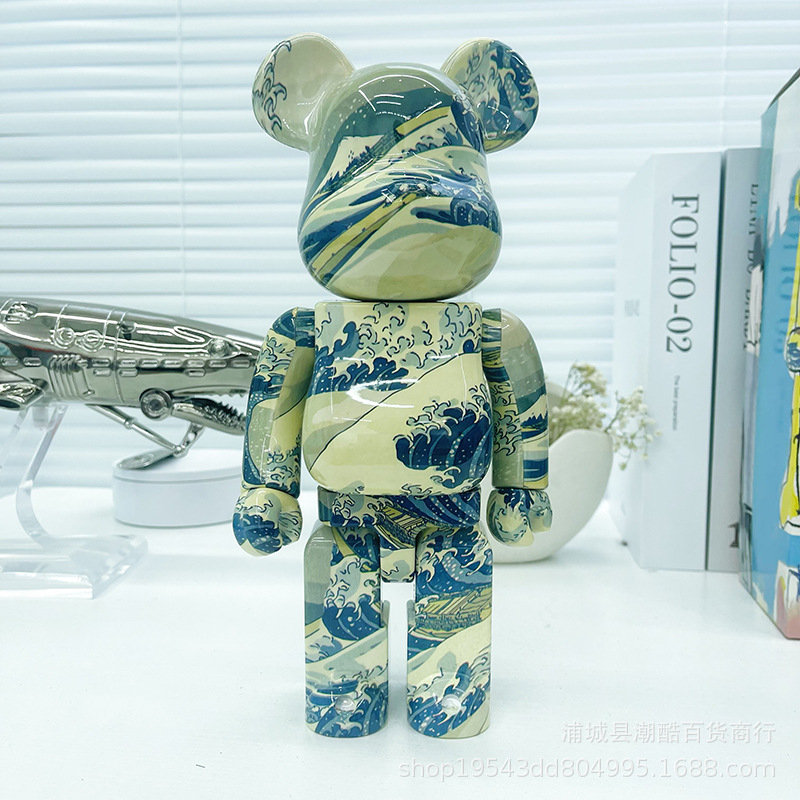 Mô Hình Nhân Vật Bearbrick Hoạt Hình The Great Wave off Kanagawa HajimeSorayama 2G 400%