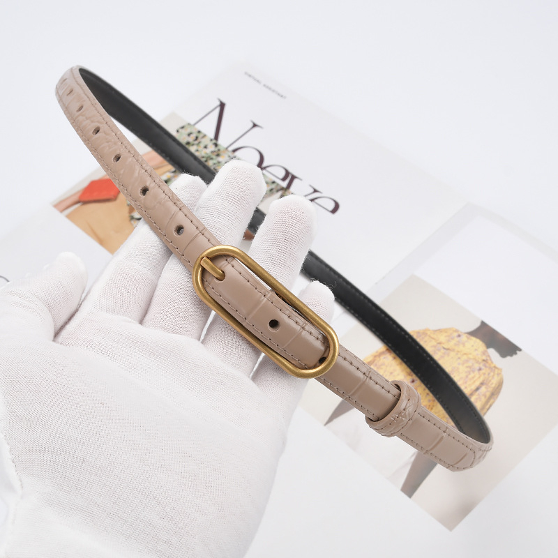 Thắt Lưng Da Cá Sấu Thật Phong Cách Retro Thời Trang Cho Nữ