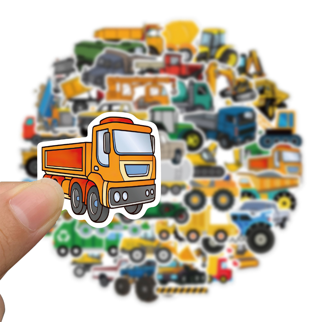 Bộ 50 Miếng Dán Hoạt Hình graffiti Chống Thấm Nước Trang Trí Xe Tải / Laptop / Điện Thoại Cho Bé