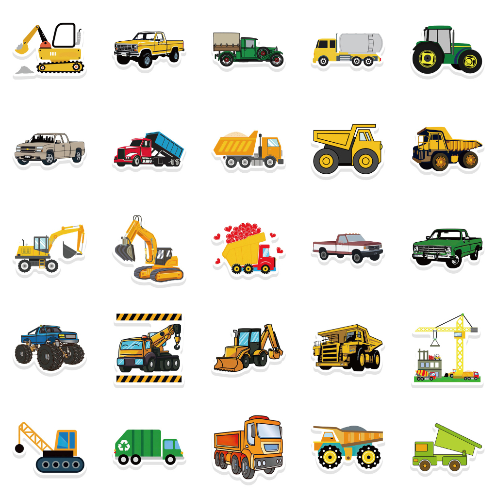 Bộ 50 Miếng Dán Hoạt Hình graffiti Chống Thấm Nước Trang Trí Xe Tải / Laptop / Điện Thoại Cho Bé