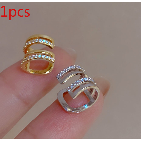 Khuyên Kẹp Vành Tai Nhiều Lớp Phong Cách Hàn Quốc INS Niche Cho Nữ