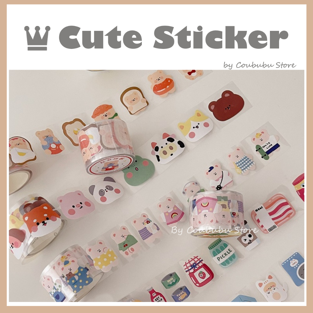 ✿Áo Khoác Coububububu Coububu✿ Bộ Nhãn Dán Bằng PVC Chống Nước Họa Tiết Dễ Thương Phong Cách Nhật Bản