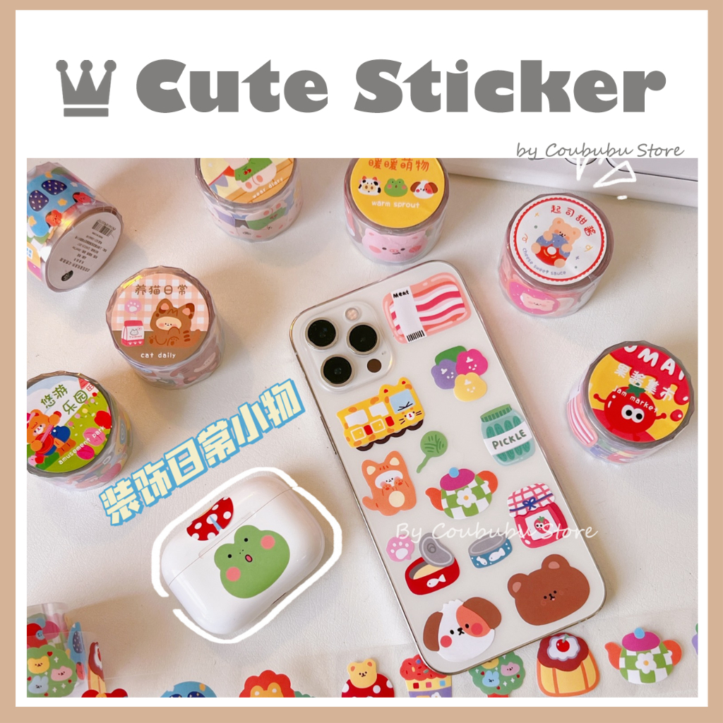 ✿Áo Khoác Coububububu Coububu✿ Bộ Nhãn Dán Bằng PVC Chống Nước Họa Tiết Dễ Thương Phong Cách Nhật Bản