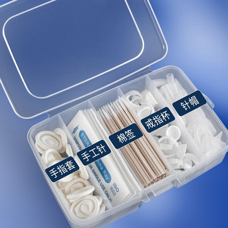 Microblading Plastic Multi-Cell Storage SubPacking Tattoo Cung cấp ngón tay vòng mực cầm tay Needle Tip Cotton Box