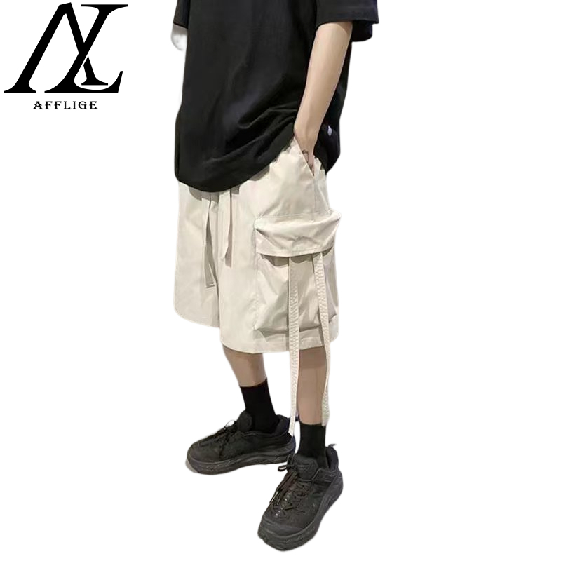 ♞AFF LIGA♞ Quần Short Nam Có Túi Phong Cách Harajuku Thời Trang Hàn Quốc