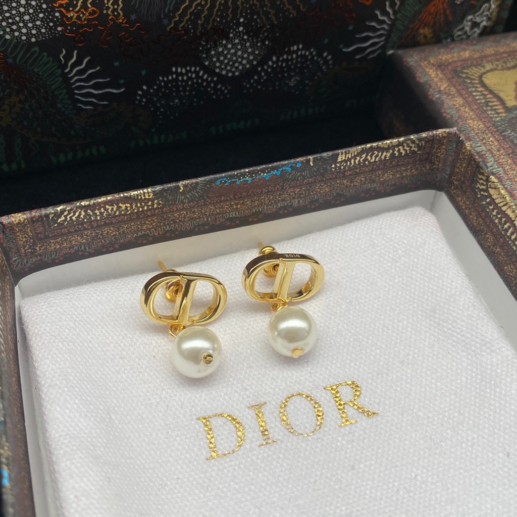 Bông Tai Ngọc Trai Hình Chữ D Thời Trang Dành Cho Nữ