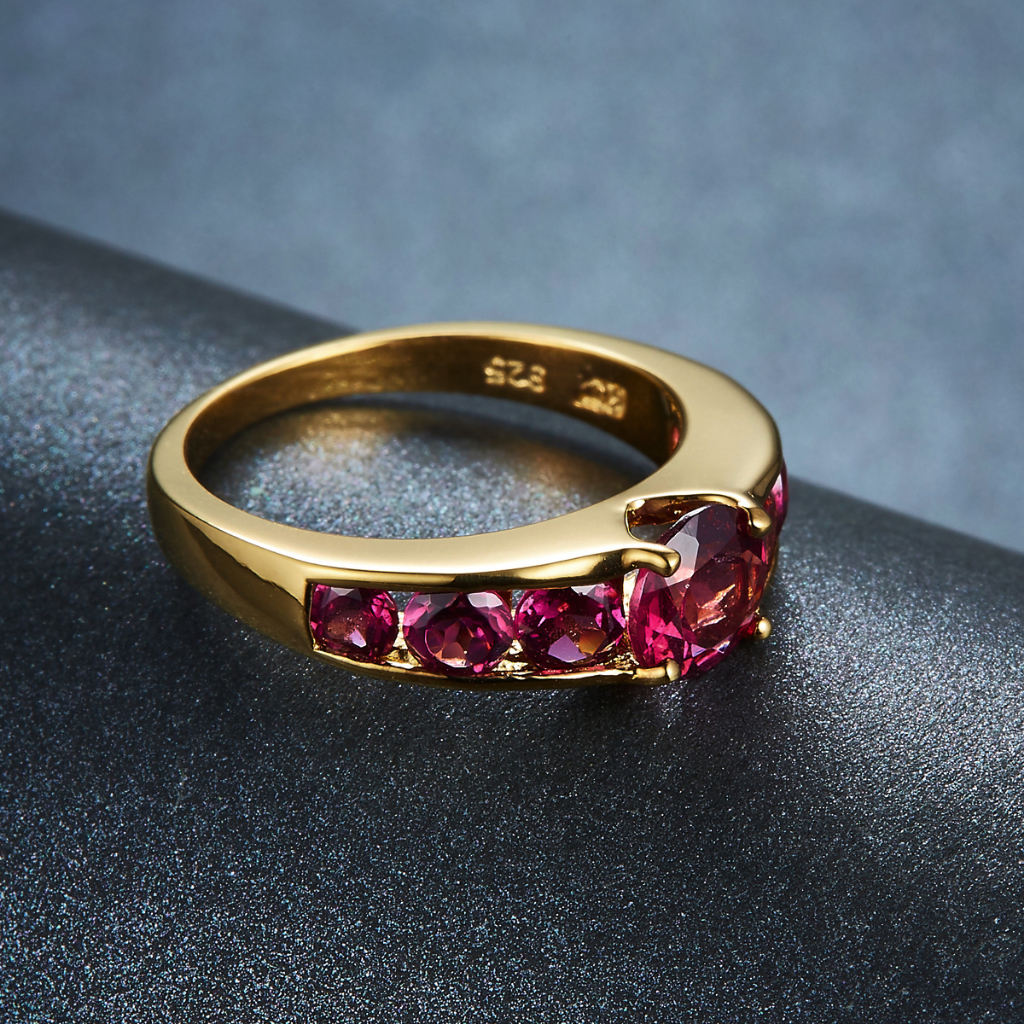 Nhẫn Cưới Mạ Vàng / Bạc 925 Đính Đá Quý Nhân Tạo 2.13 Carats Thời Trang Cho Nữ