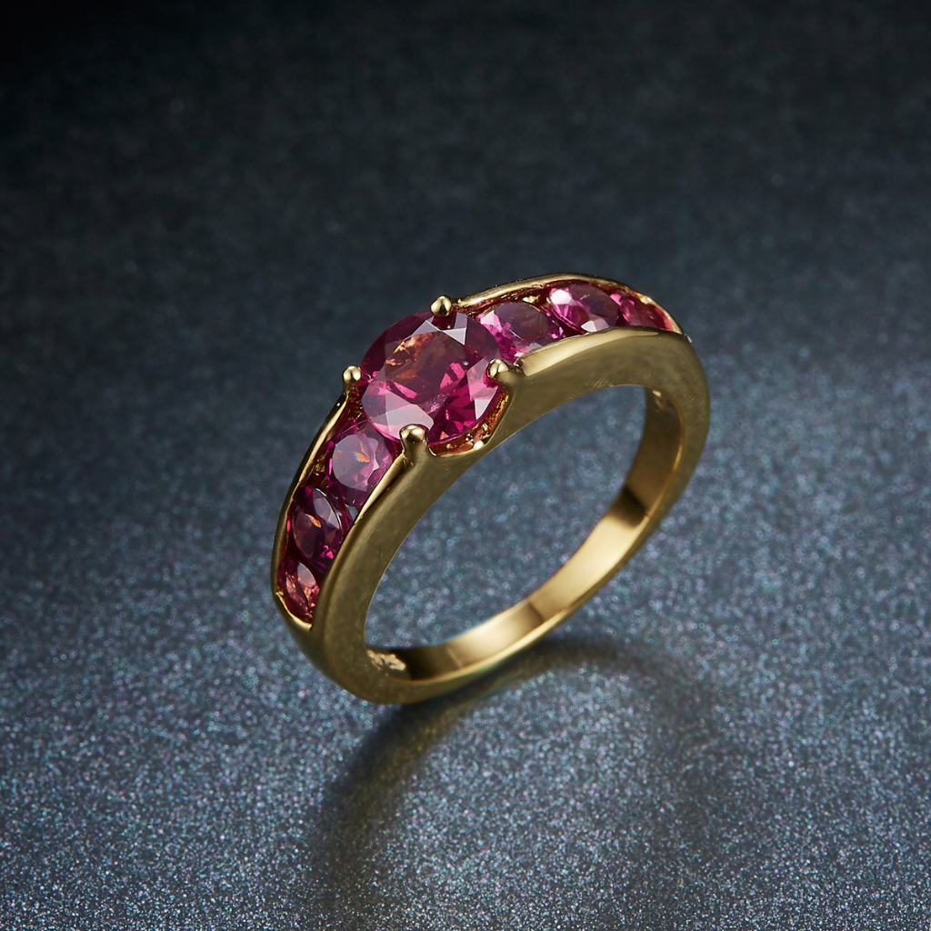 Nhẫn Cưới Mạ Vàng / Bạc 925 Đính Đá Quý Nhân Tạo 2.13 Carats Thời Trang Cho Nữ