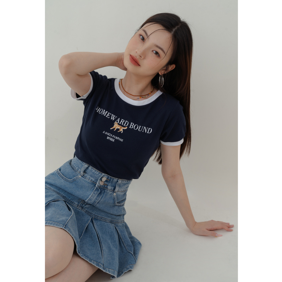 QADCOL Áo Thun Ngắn Tay In Họa Tiết Thời Trang Mùa Hè Kiểu Mỹ Cổ Điển Dành Cho Nữ