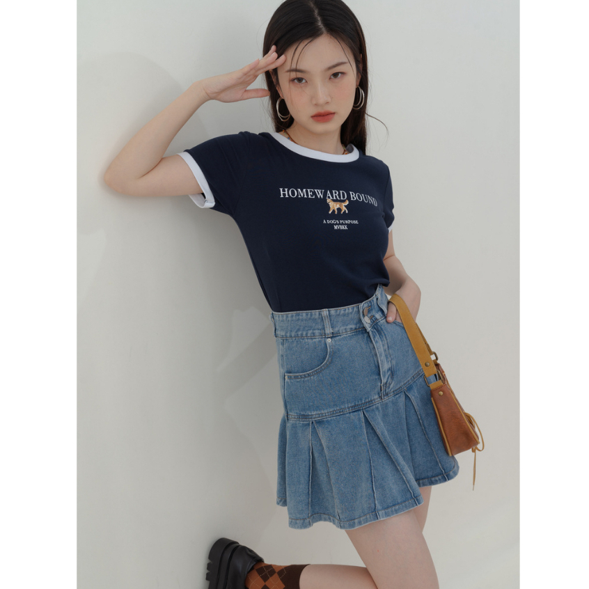 QADCOL Áo Thun Ngắn Tay In Họa Tiết Thời Trang Mùa Hè Kiểu Mỹ Cổ Điển Dành Cho Nữ