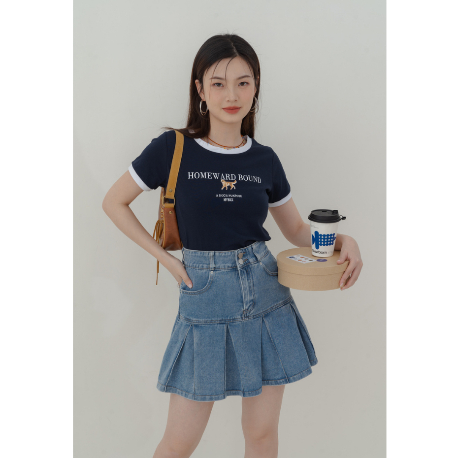 QADCOL Áo Thun Ngắn Tay In Họa Tiết Thời Trang Mùa Hè Kiểu Mỹ Cổ Điển Dành Cho Nữ