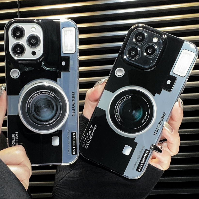 Ốp Điện Thoại Hình Máy Ảnh Kèm Giá Đỡ Cho iPhone 13 12 11 14 Pro Max