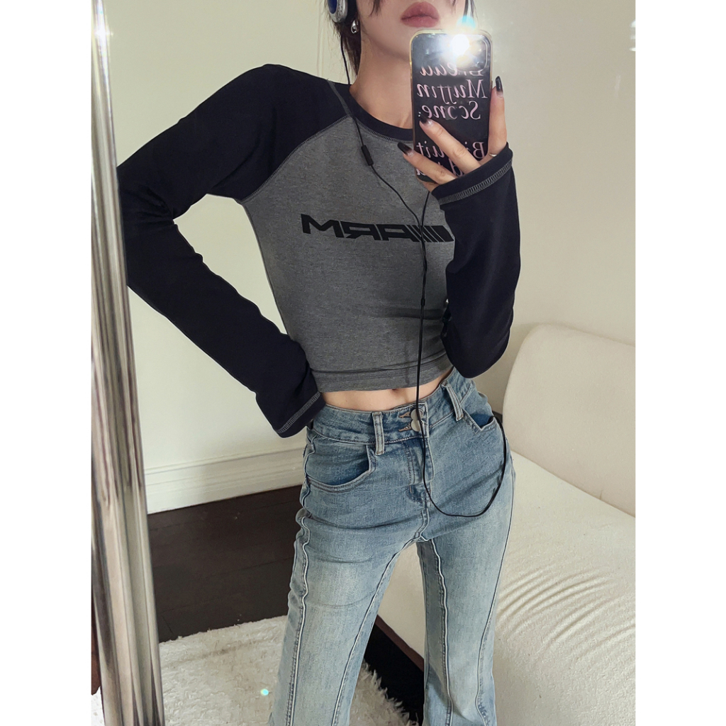 LANJIEXI Áo Thun Tay Dài Thời Trang Dành Cho Nữ