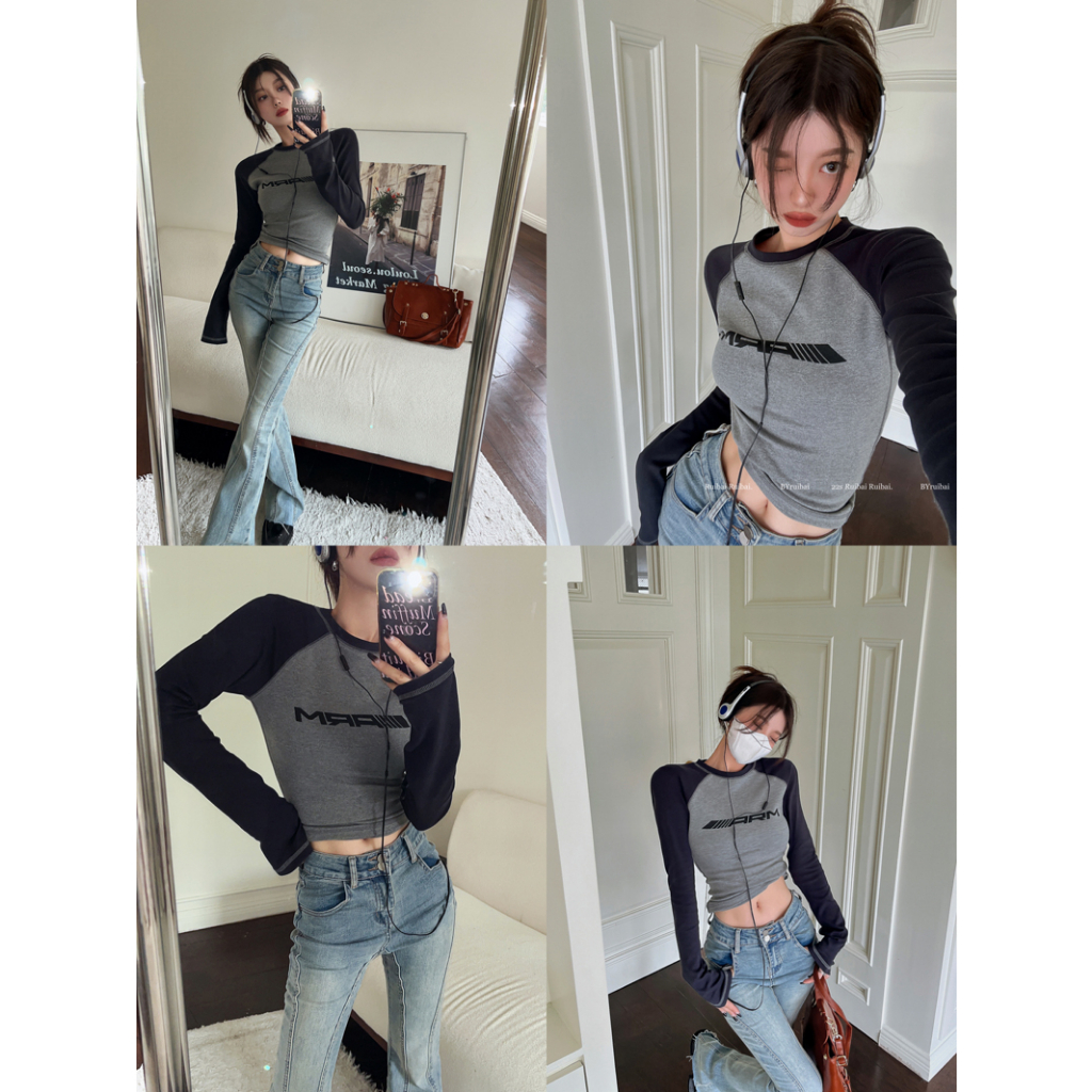 LANJIEXI Áo Thun Tay Dài Thời Trang Dành Cho Nữ