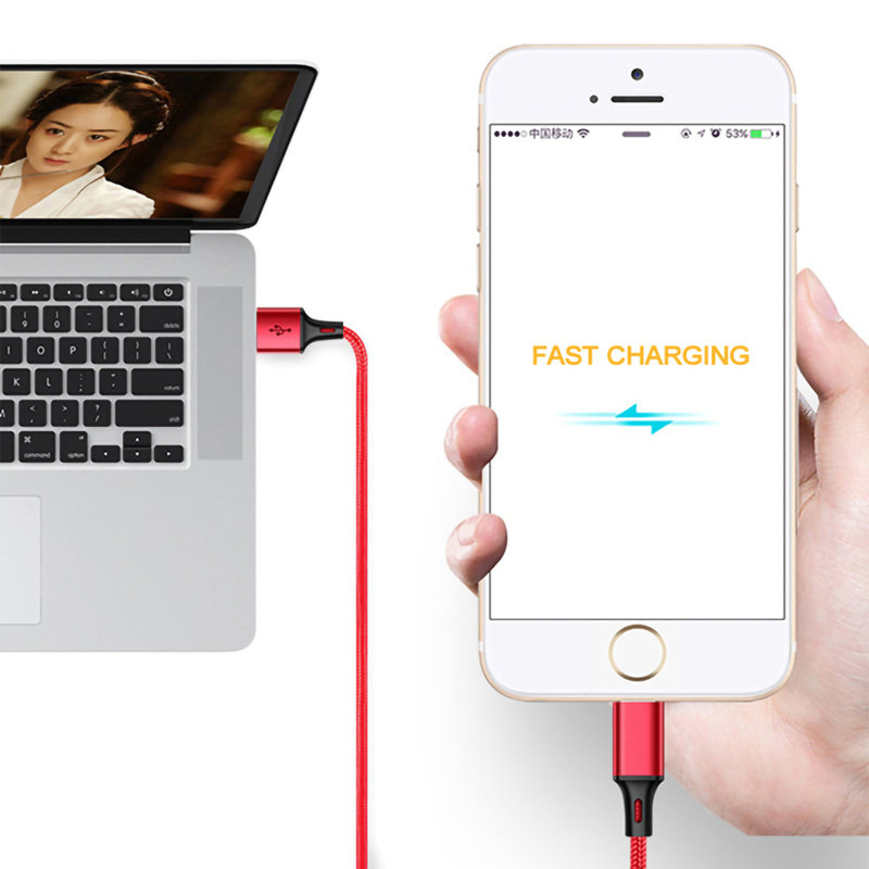 Cáp Sạc Nhanh 2a Lõi Đồng 3 Trong 1 Chống Trầy Xước Dành Cho Điện Thoại