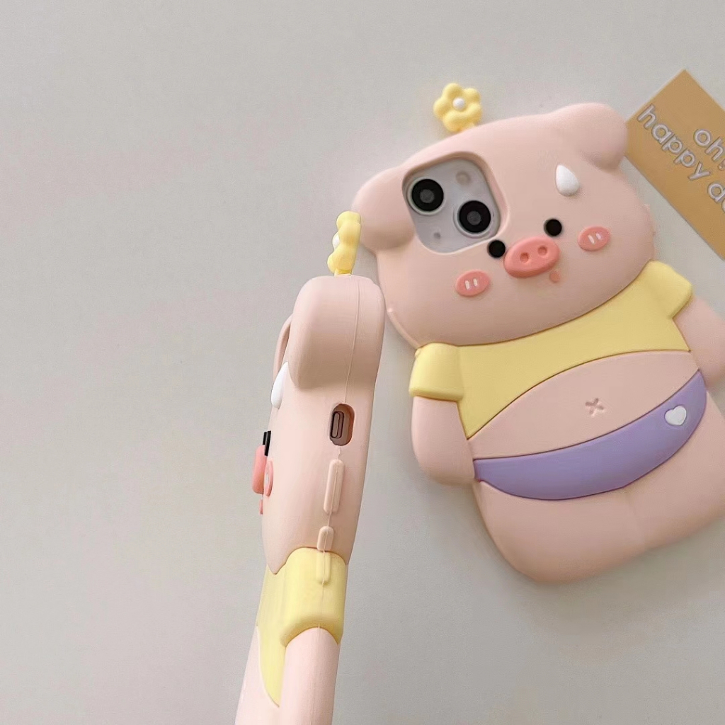 Ốp Điện Thoại Silicone Mềm Hình Heo Cho iPhone14 11 / 12 / 13 / 13Pro / 13ProMAX