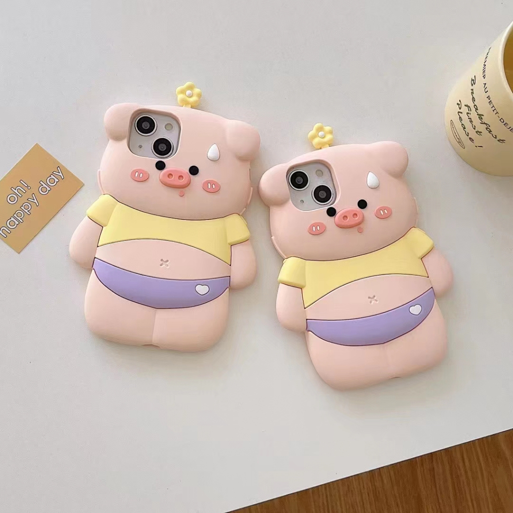 Ốp Điện Thoại Silicone Mềm Hình Heo Cho iPhone14 11 / 12 / 13 / 13Pro / 13ProMAX
