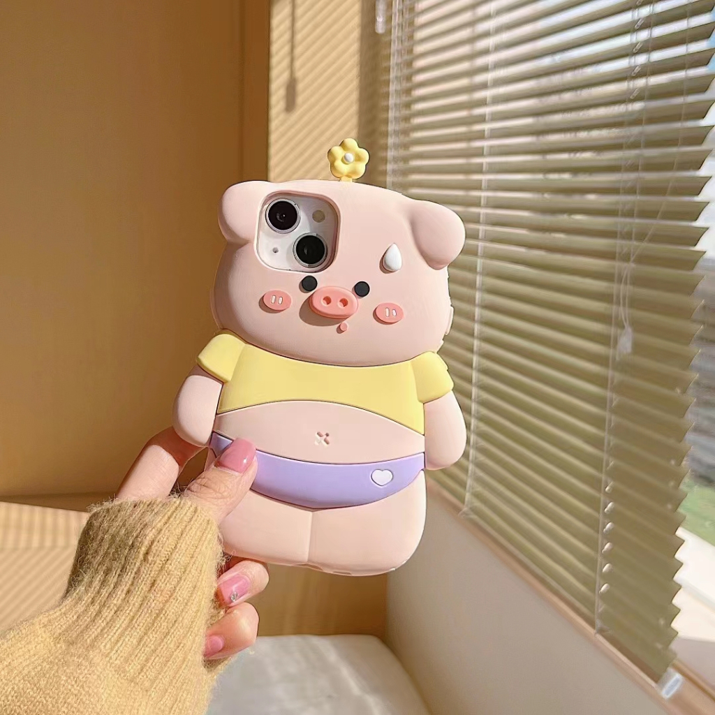 Ốp Điện Thoại Silicone Mềm Hình Heo Cho iPhone14 11 / 12 / 13 / 13Pro / 13ProMAX