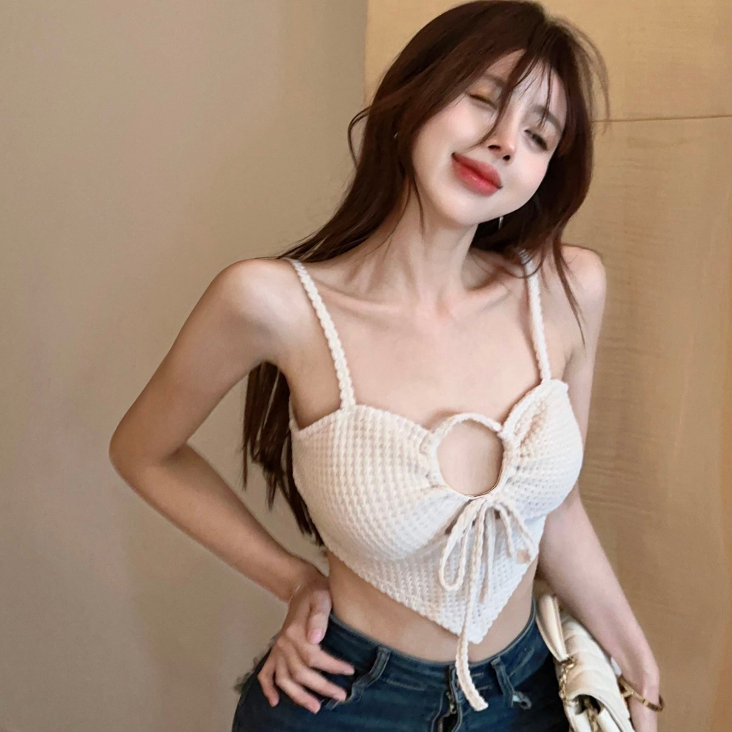 QADCOL Áo Hai Dây Dáng Ngắn Thời Trang Mùa Hè Quyến Rũ Cho Nữ