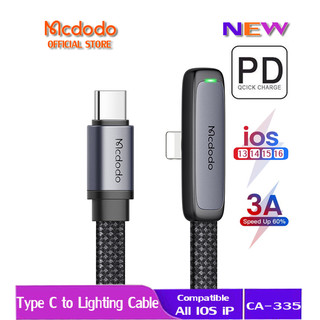  Dây Cáp Sạc Nhanh Mcdodo 90 Độ 36W PD Type C Sang Lightning Cho iP 14Pro Max 13 12 11 Xr Max 8 7 6s CA-335 