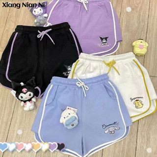 Quần ngắn XIANG NIAN NI ống rộng cạp cao họa tiết hoạt hình dễ thương