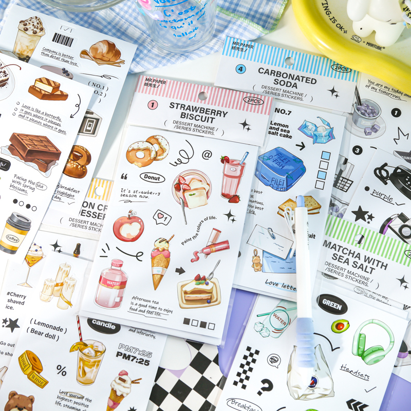 Mr. Paper 2 vé/túi Dán nhãn INS gió Phong cách minh họa thực tế Đồ uống mùa hè với trái cây ngọt Hình dán sáng tạo Nhật ký dự án trang trí Dán thẻ điện thoại di động DIY Sinh viên sticker