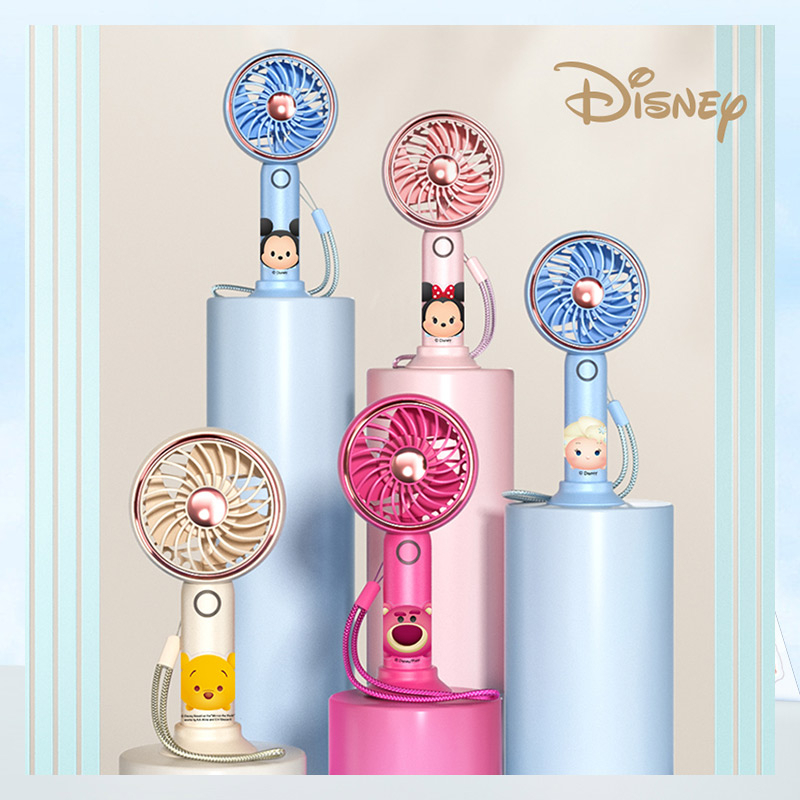 DISNEY Quạt Cầm Tay Mini DY-508 Hình Mickey / Minnie / Elsa / Gấu Pooh Dễ Thương Có Thể Điều Chỉnh