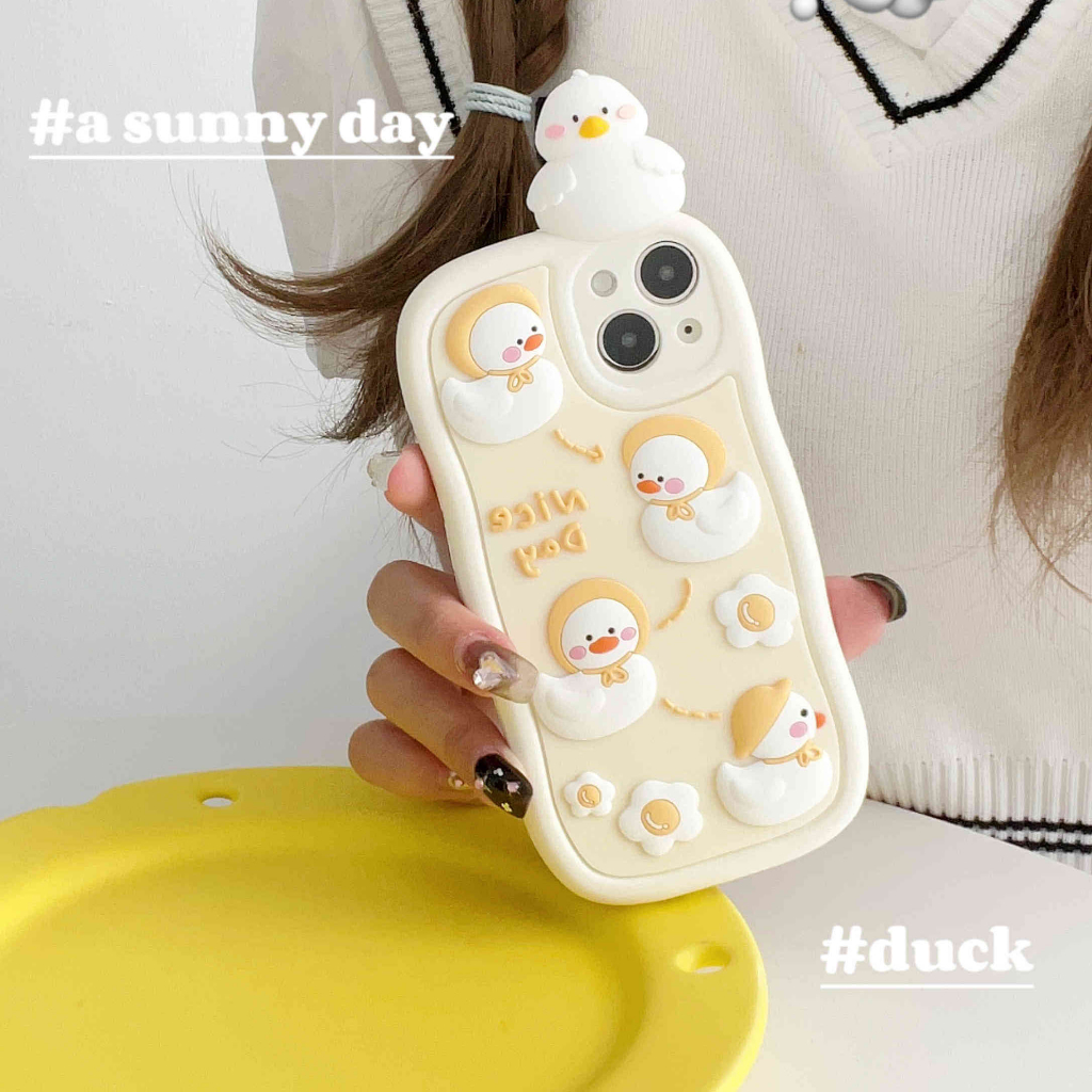 Ốp Điện Thoại Hình Vịt 3D Cho IPhone 14Pro Max 13Pro Max 11 12Pro 12 Pro Max