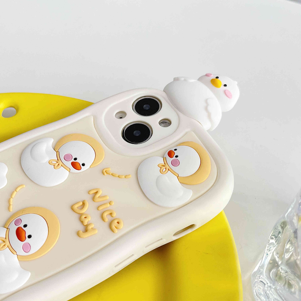 Ốp Điện Thoại Hình Vịt 3D Cho IPhone 14Pro Max 13Pro Max 11 12Pro 12 Pro Max