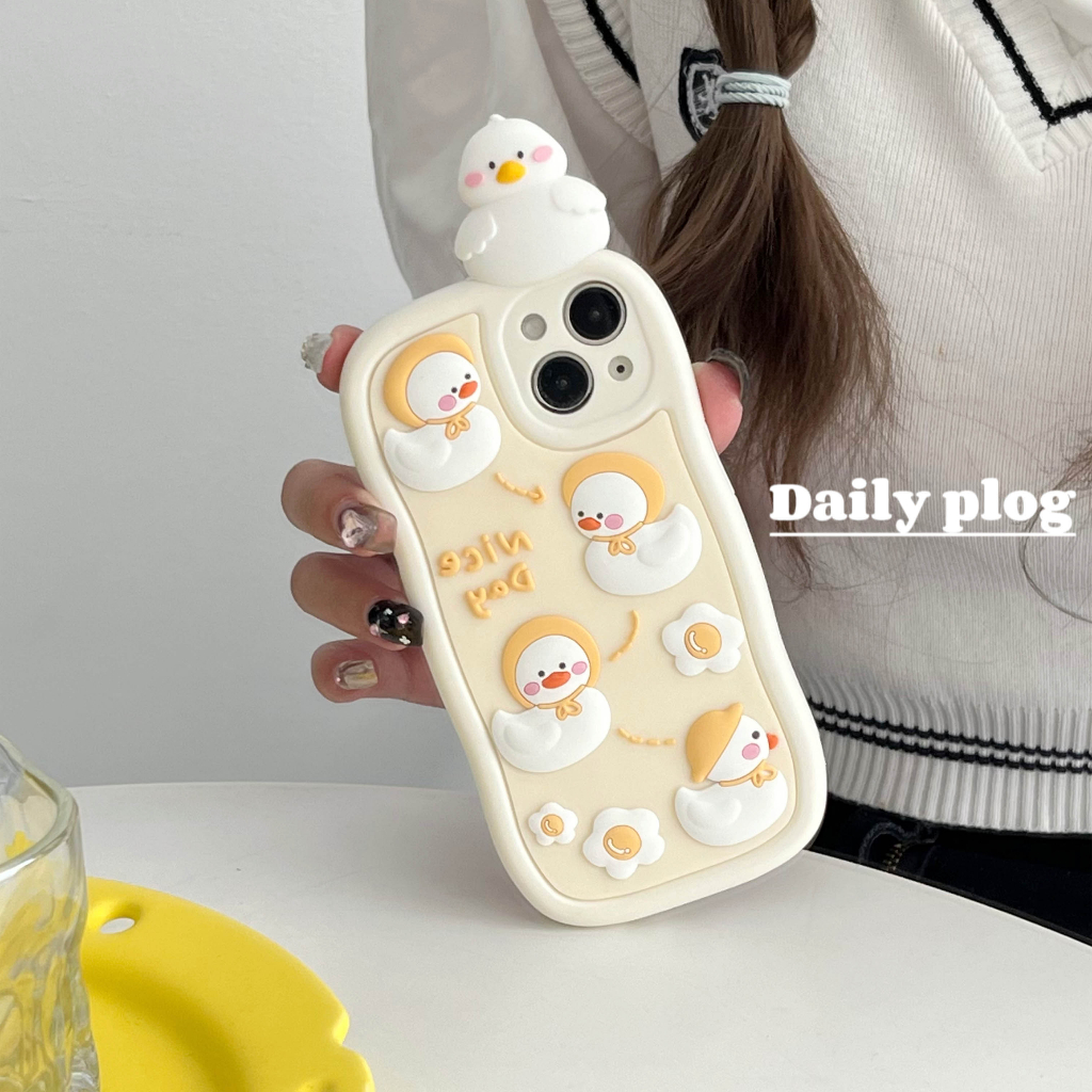 Ốp Điện Thoại Hình Vịt 3D Cho IPhone 14Pro Max 13Pro Max 11 12Pro 12 Pro Max