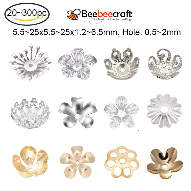 Set 20~500 Hạt Xâu Làm Trang Sức Bằng Thép Không Gỉ 5 / 67 Cánh Hoa 316