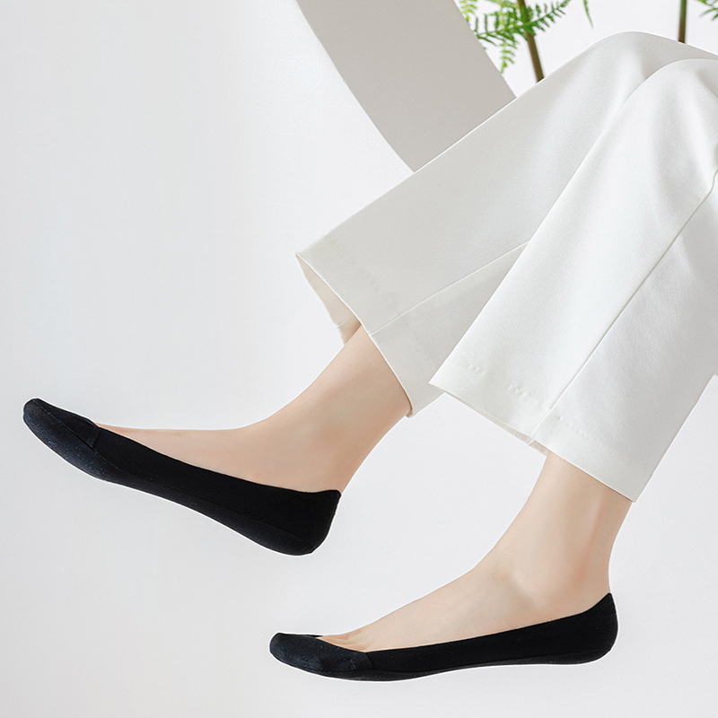 FHYL Vớ Cotton Ngắn Màu Trơn Không Trơn Thoải Mái Không Trượt Thoải Mái Đơn Giản Phong Cách Hàn Quốc Cho Nữ