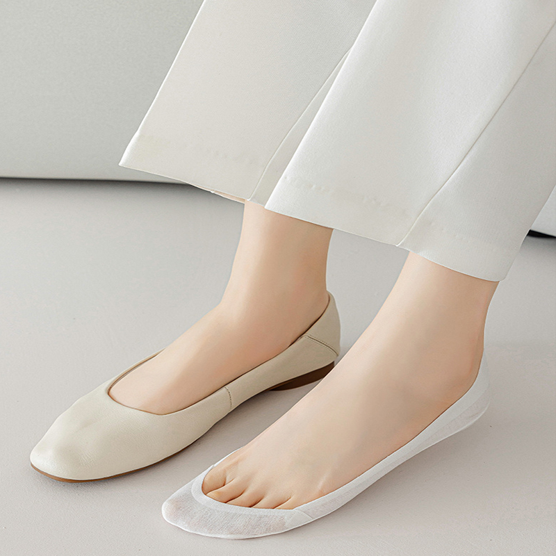 FHYL Vớ Cotton Ngắn Màu Trơn Không Trơn Thoải Mái Không Trượt Thoải Mái Đơn Giản Phong Cách Hàn Quốc Cho Nữ