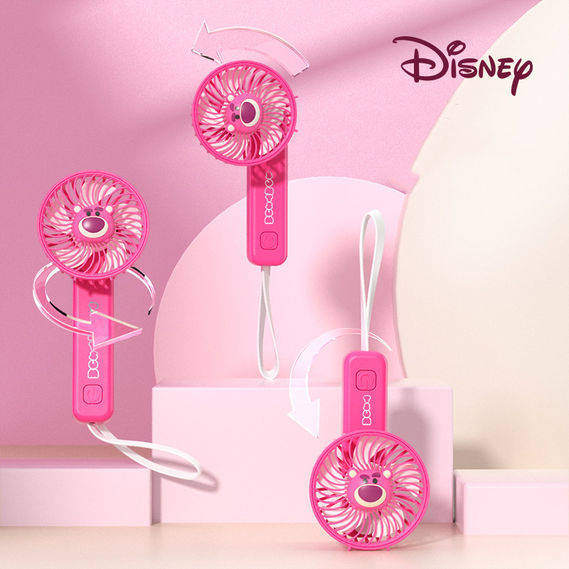 DISNEY 180° Quạt Xoay Mini DY-503 Tự Làm Hình Chuột Mickey / Minnie / Dâu Tây Có Thể Điều Chỉnh Cho Học Sinh / Văn Phòng