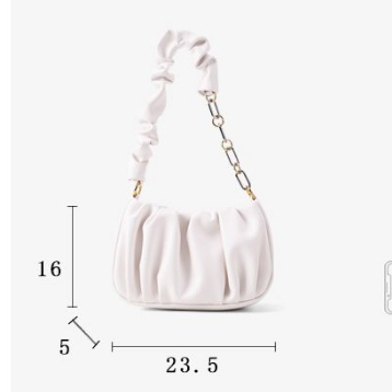 Túi Xách Đeo Dưới Cánh Tay / Đeo Một Bên Vai Cỡ Nhỏ Hình Đám Mây Xếp Ly Màu Trắng Đính Ngọc