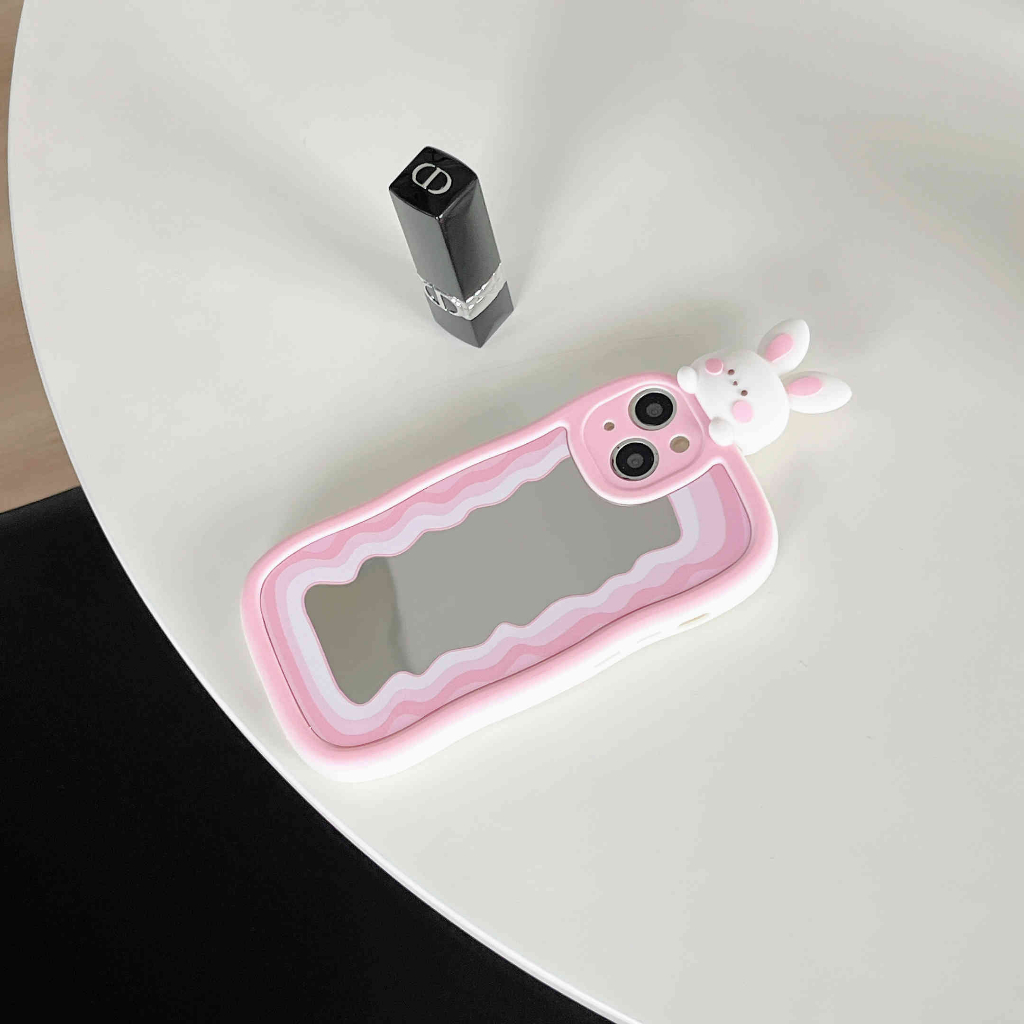 Ốp Điện Thoại Mặt Gương Hình Thỏ Hồng Cho IPhone 14Pro Max 13Pro Max 11 12Pro 12 Pro Max