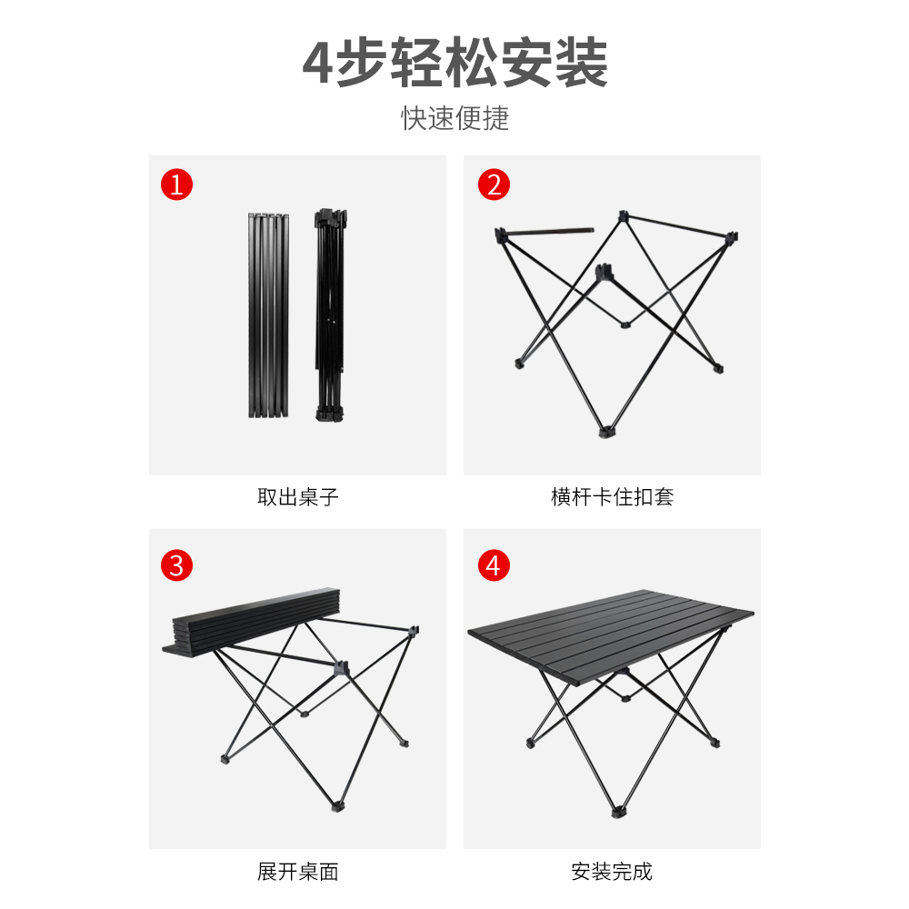 MONEY GoWildCamping Bàn ăn dã ngoại có thể gập lại di động ngoài trời hợp kim nhôm nhẹ