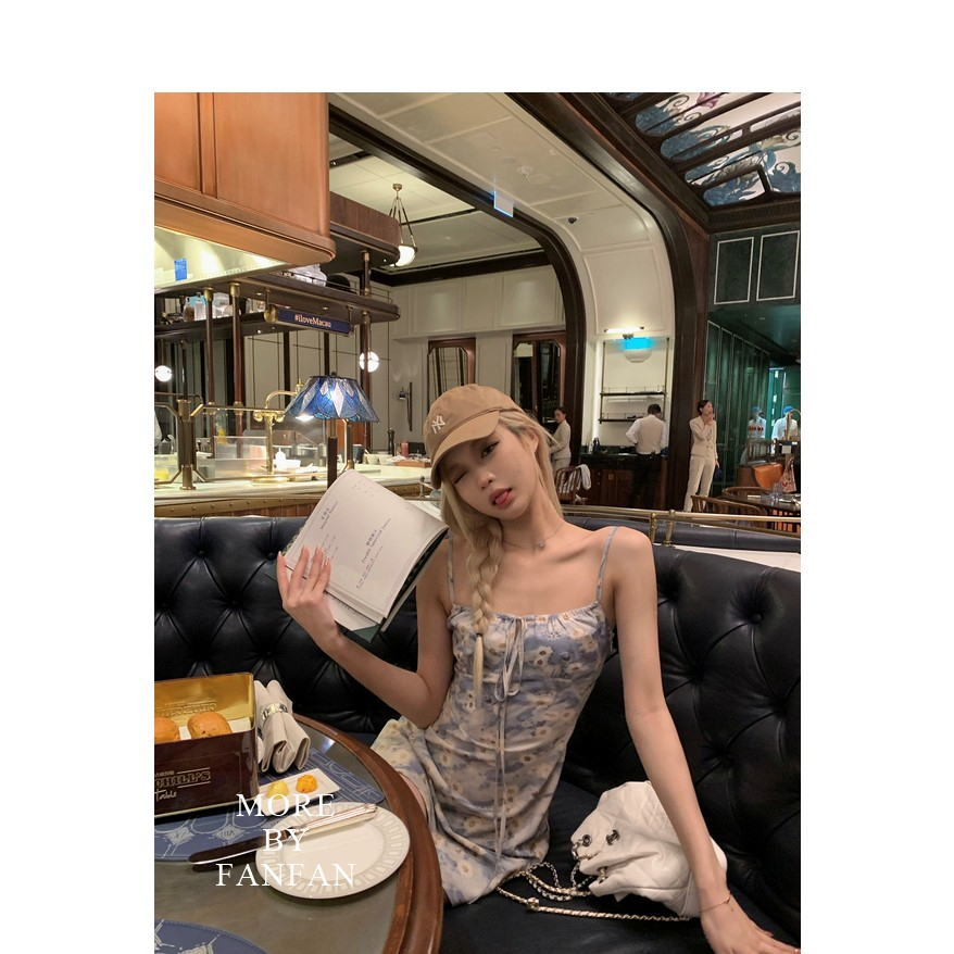 Đầm Hai Dây Mỏng Nhẹ In Họa Tiết Hoa Cúc Phong Cách Pháp Thời Trang Mới 2023 Cho Nữ