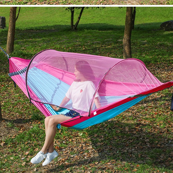 GoWildCamping Thanh treo tự động ngoài trời Vải dù Lưới chống muỗi Võng lật