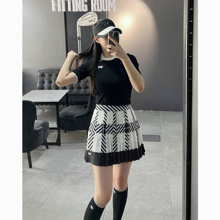 Chân Váy Ngắn Xếp Ly In 100 Màu Tương Phản Thời Trang Xuân Hè Phong Cách Hàn Quốc Mới 2023 Cho Nữ Chơi Golf