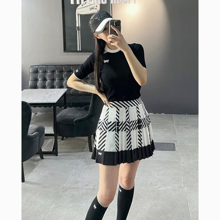 Chân Váy Ngắn Xếp Ly In 100 Màu Tương Phản Thời Trang Xuân Hè Phong Cách Hàn Quốc Mới 2023 Cho Nữ Chơi Golf